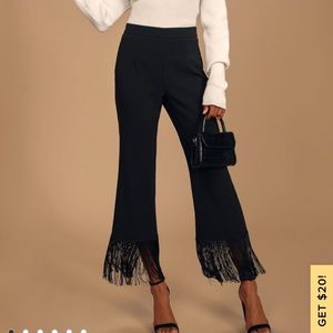 Catch a crush lulus black fringe crop pants!